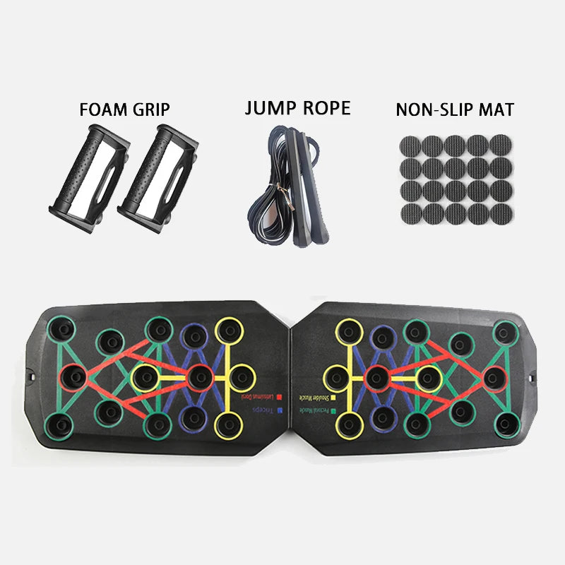 Foldable Push up Board with Handles Portable Multifunctional Fitness Equipment for Chest Abdomen Arm Back Workout