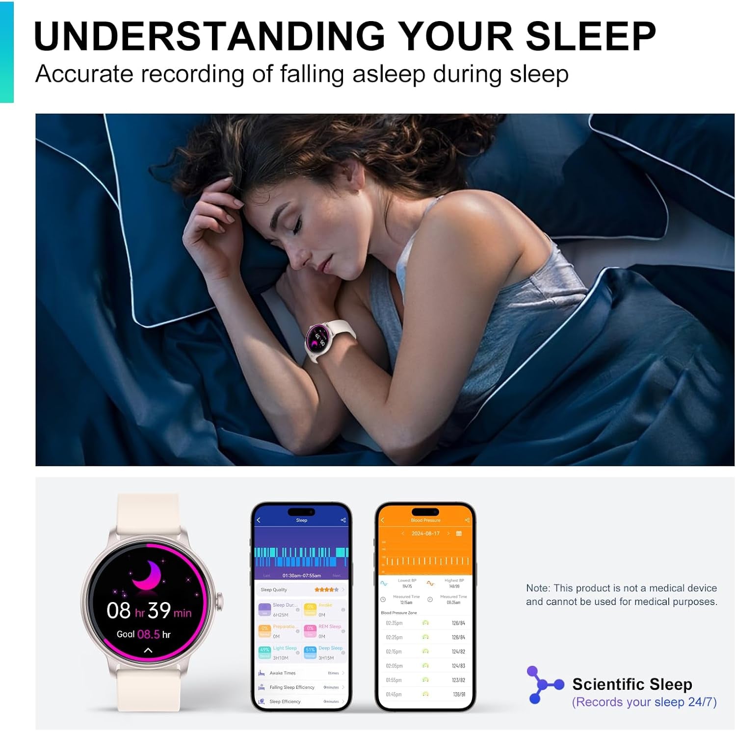 Smart Watch, 1.43'' AMOLED Smart Watches for Men Women (Answer/Make Call), Fitness Tracker with Heart Rate/Sleep Monitor, IP68 Waterproof Activity Tracker, Pedometer for Android Ios