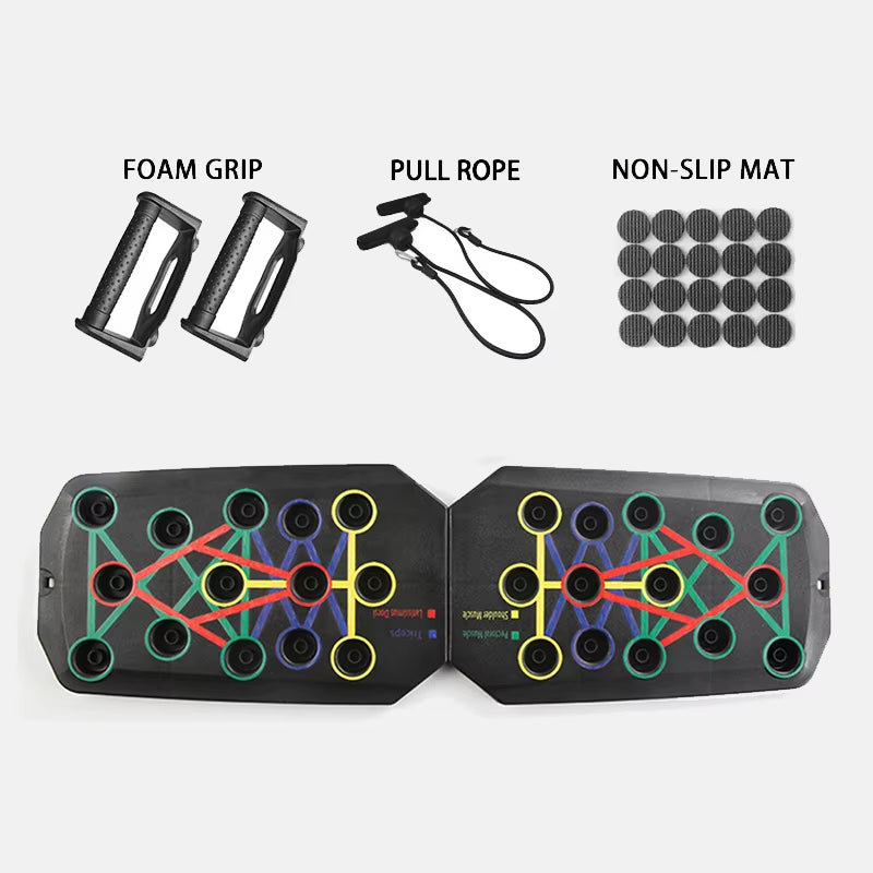 Foldable Push up Board with Handles Portable Multifunctional Fitness Equipment for Chest Abdomen Arm Back Workout