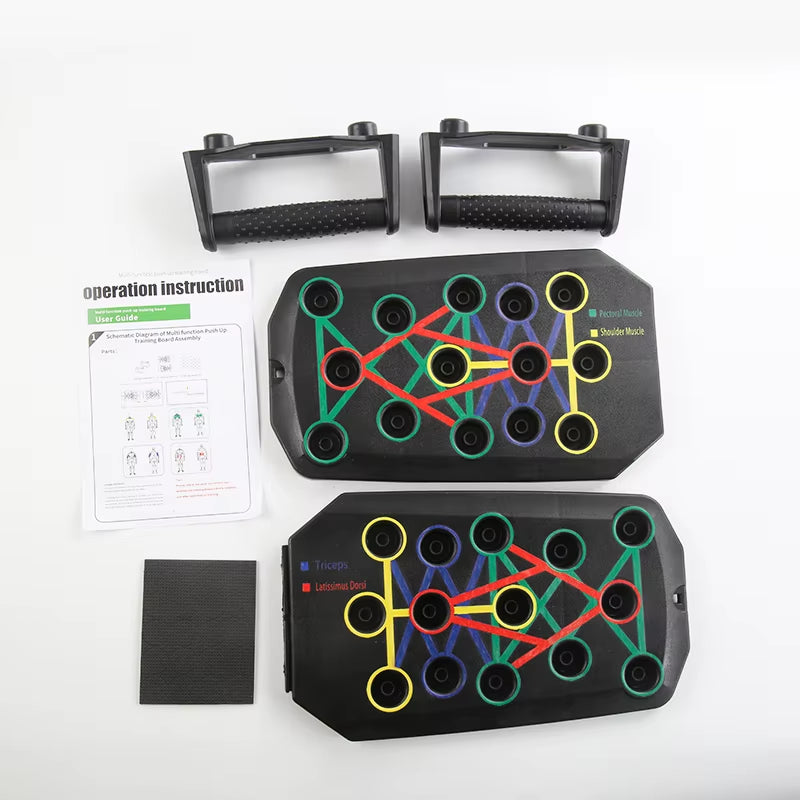 Foldable Push up Board with Handles Portable Multifunctional Fitness Equipment for Chest Abdomen Arm Back Workout