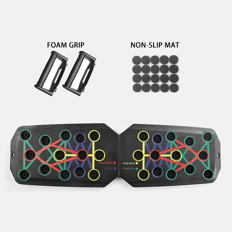 Foldable Push up Board with Handles Portable Multifunctional Fitness Equipment for Chest Abdomen Arm Back Workout